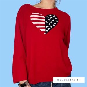 American flag heart sweater
